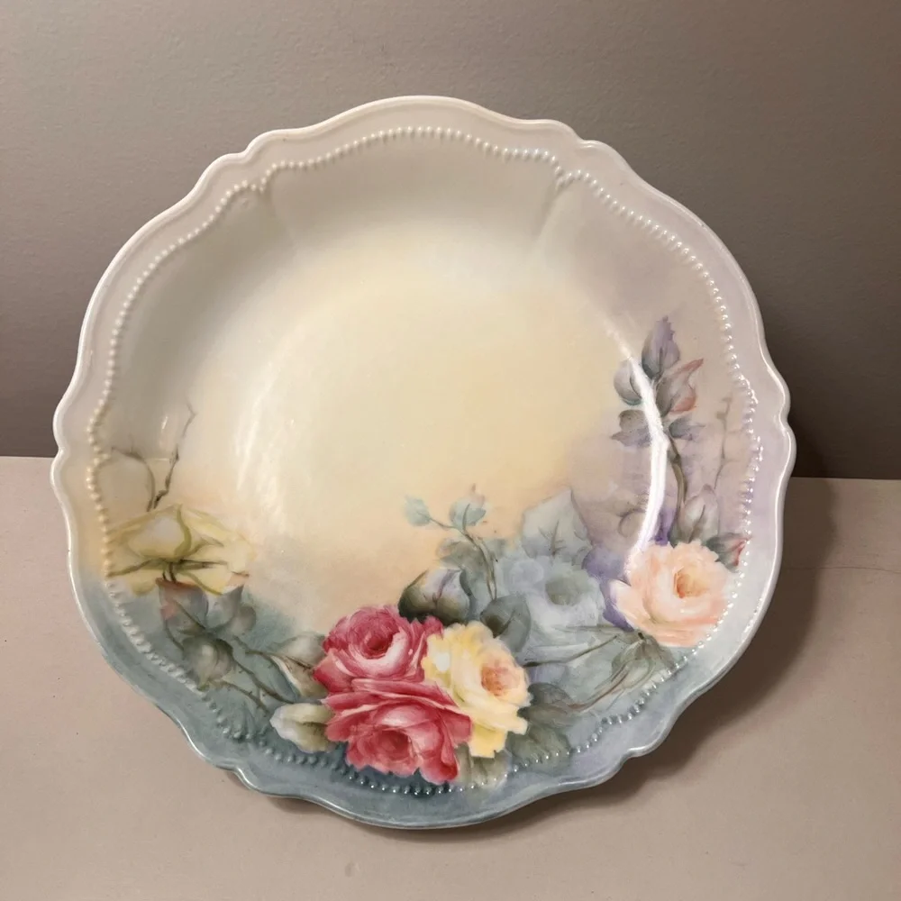 Vintage,‎ possibly antique, hand-painted porcelain bowl.